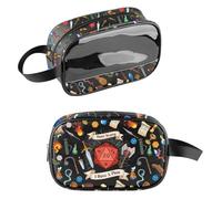PXTIDY D Dice Geeky Clear Toiletry Bag Gamer Gifts Don't Worry I Have A Plan Cosmetic Organizer Bag Game Lover Gifts