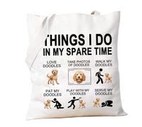 PXTIDY Doodle Dog Tote Bag Golden Doodle Lover Gifts Things I Do in My Spare Time Doodle Dog Mom Gift Bag Pet Travel Bag