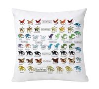 PXTIDY Dragon Tribes Throw Pillow Cover Novel Reader Reading Bookish Gift For Dragon Lover Book Fan Darkstalker Cushion Case (D T)