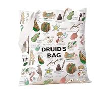 PXTIDY Druid's Bag Tote Bag D20 RPG Travel Reusable Grocery Bag Druid's Bag Tote Bag Game Master Reusable Shopping Bag