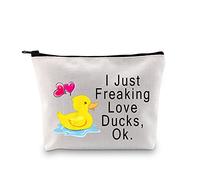 PXTIDY Duck Gift Cute Duck Makeup Bag Duck Lover Gift I Just Freaking Love Ducks Makeup Cosmetic Bag for Crazy Duck Lady Gift Duck Farm Farmer Gifts