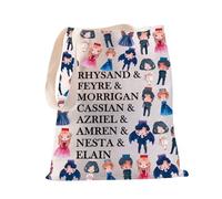 PXTIDY Fantasy Novels ACOTAR Characters Tote Bag Rhysand Fans Gifts Feyre & Cassian & Azriel & Morrigan Gifts ACOTAR Merch