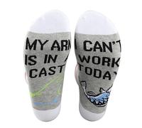 PXTIDY Fishing Socks Fisherman Fisher Gift I Can’t Work Today My Arm Is In A Cast Socks Gift For Fishing Lover