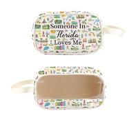 PXTIDY Florida Souvenirs Clear Toiletry Bag Long Distance Relationships Gift Someone In Florida Loves Me State Travel Gift, Beige, Fashion