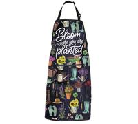 PXTIDY Florist Gardening Apron Bloom Where You Are Planted Plant Working Apron with Pockets Gardener Flower Plant Lover Gift