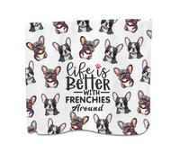 PXTIDY Frenchie Kitchen Towel Life Is Better With Frenchies Around Gift for Dog Mom French Bulldog Kitchen Gift
