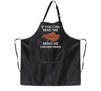 PXTIDY Funny BBQ Apron Funny Chicken Hot Wings Apron BBQ Chef Cook Gift Chicken Lover Gifts Chicken BBQ Food Lover Gift, Black, One-size