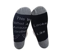 PXTIDY Funny Brother Socks This Is What An Amazing Brother Looks Like Socks Gift for Brother Awesome Brother Gifts(Awesome Brother)