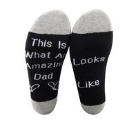 PXTIDY Funny Dad Socks This Is What An Awesome Dad Looks Like Socks for Fathers Day Gift for Best Papa Ever(Mid Calf)