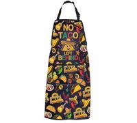 PXTIDY Funny Mexican Taco Pun Cooking Apron No Taco Left Behind Kitchen Apron Taco Tuesday Party Gifts For Mexican Foodies