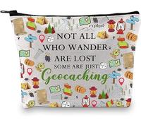 PXTIDY Geocaching Gift for Geocacher Gift Not All Who Wander are Lost Some are Just Geocaching Makeup Bag Outdoor Lover Gift