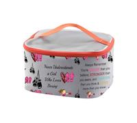 PXTIDY Girl Boxer Cosmetic Case Never Underestimate a Girl Who Loves Boxing Makeup Bag Gifts For Boxers Boxing Lovers Coaches, Grey, Fashion