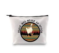 PXTIDY Goose Play Makeup Bag Gaming Gamer Gift Peace Was Never an Option Cosmetic Bag Funny Gaming Merchandise for Women, beige, Fashion