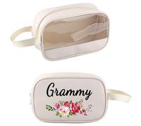 PXTIDY Grammys Gifts for Grandma Clear Toiletry Bag for Grandmothers Best Grams Ever Gifts for Grandma Cosmetic Organizer Bag