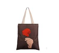 PXTIDY Hadestown Musical Themed Shopping Bag Hadestown Red Flower Canvas Tote For Fans Broadway Merchandise