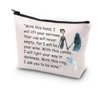 PXTIDY Halloween Horror Bride Cosmetic Bag with This Hand I Will Lift Your Sorrows Zombie Bride Makeup Bag Bride Wedding Gift