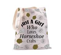 PXTIDY Horseshoe Crabs Gifts Ocean Sea Animal Lover Gift Just A Girl Who Loves Horseshoe Crabs Canvas Tote Bag