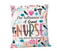 PXTIDY Hospice Nurse Tote Bag The Influence of A Great Hospice Nurse Can Never Be Erased Thank You Gift for Hospice Nurse