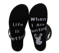 PXTIDY Hunting Socks Life Is Better When I Am Hunting Novelty Socks Hunter Gifts Hunting Life Socks Gifts for Hunter