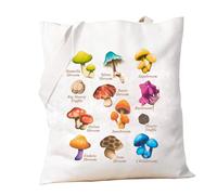 PXTIDY Hyrule Compendium Tote Bag Zel-da Gaming Shopping Bag Gamer Gift Hyrule Mushroom Character Tote Bag Tears Kingdom Gift, Beige, M