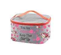 PXTIDY Inspirational Positive Quote Cosmetic Case You Are Badass Keep That Up Makeup Bag Mental Health Inspiration Gifts