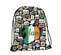 PXTIDY Ireland Travel Backpack Drawstring Bag Ireland Vacation Souvenir Irish Travel Essentials Drawstring Backpack (I T)