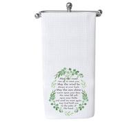 PXTIDY Irish Kitchen Towel Blessing Gift Irish Kitchen Decor Tea Dish Towel May The Road Rise Up to Meet You (May The Road)
