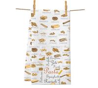 PXTIDY Italian Cooking Pasta Themed Kitchen Towel Gift For Italian Cook Kitchen Decor Dish Towel Italian Food Lover Gifts