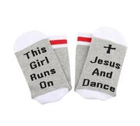 PXTIDY Jesus And Dance Socks Gift for Dance Lovers Gift Dance Team Socks For Dance Lovers Cross Pattern Christian Socks