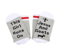 PXTIDY Jesus And Goats Socks Farm Animal Socks for Women Goat Whisperer Socks For Goats Lovers Cute Funny Goats Socks