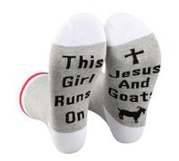 PXTIDY Jesus And Goats Socks Farm Animal Themed Socks for Women Cute Funny Goat Whisperer Gifts For Goats Lovers