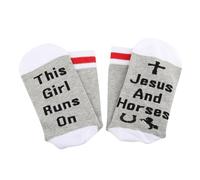 PXTIDY Jesus And Horses Socks Socks Equestrian Gifts Horse Racing Lover Socks Gift for Horses Lovers Christian Horses