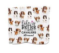 PXTIDY King Charles Cavalier Dog Kitchen Towel Life Is Better With Cavaliers Around King Charles Spaniel Towel Dog Mom Gifts