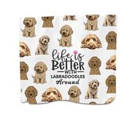 PXTIDY Labradoodle Kitchen Towel Life Is Better With Labradoodles Around Pet Dog Lover Tea Towel Labradoodle Dog Mom Gifts