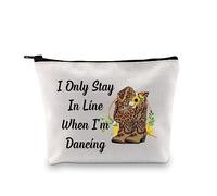 PXTIDY Line Dancing Cosmetic Bag Line Dance Gifts Country Dancer Gift Western Country Music Dancing Dancer Zipper Pouch Makeup Bag