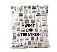 PXTIDY London West Musical Theatre Bag Broadway Musical Gift West Theatres Buildings Reusable Grocery Bag