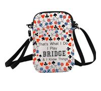 PXTIDY Lucky Bridge Casino Crossbody Bag Gambler Bridge Player Gift That What I Do I Play Bridge Gamble Travel Crossbody Purse