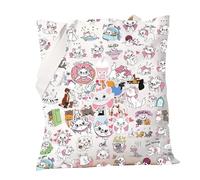 PXTIDY Marie Cat Tote Bag Marie Aristocats Cartoon Characters Bag Cartoon Movie Themed Tote Bag Magic Kingdom Cats Lover Gift