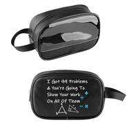 PXTIDY Math Teacher Clear Toiletry Bag Mathematical Gifts Teacher Cosmetics Bag Science Geeky Gift Math Lover Gift