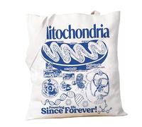 PXTIDY Mitochondria Science Tote Bag Biology Nerd Geek Lab Shoulder Bag STEM Learning Gift for Molecular Biologist Biochemist