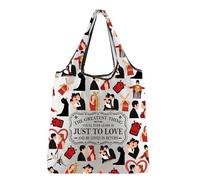 PXTIDY Musical Bag The Greatest Thing You'll Ever Learn Is Just To Love And Be Loved In Return Foldable Reusable Shopping Bag