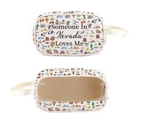 PXTIDY Nevada Souvenirs Clear Toiletry Bag Long Distance Relationships Gift Someone In Nevada Loves Me Bag State Travel Gift, Beige, Fashion