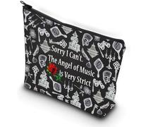 PXTIDY Opera Phanto Drama Inspired Phantom's Mask Makeup Bag Musical Comedy Fans Gift Sorry I Can’t The Angel of Music is Very Strict Zipper Bag (Style 2)