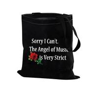 PXTIDY Opera Phanto Drama Inspired Tote Bag The Angel of Music Musical Shopping Bag Musical Merchandise, Black, One Size