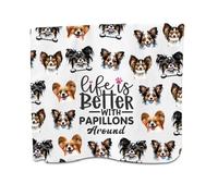 PXTIDY Papillon Dog Kitchen Towel Life Is Better With Papillons Around Dog Lovers Tea Towel Puppy Papillon Print Dish Towel
