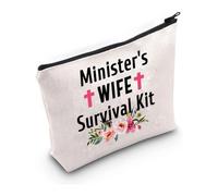 PXTIDY Pastor's Wife Survival Kit Religious Pastors Wife Gift Pink Cosmetic Bag Minister's Wife Gift Pastor's Wife Appreciation Gift, Minister's Wife