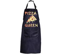 PXTIDY Pizza Apron - Queen Baking Bib Apron - Italian Pizza Making Kitchen Apron - Mom Gift, Black, 72*68 cm