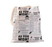 PXTIDY Princess Bride Quotes Tote Bag Inconceivable As You Wish Gifts For Princess Bride Fan Shopping Bag Movie Character Gifts