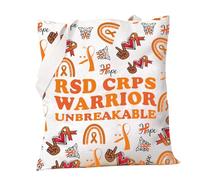 PXTIDY RSD CRPS Awareness Gifts RSD CRPS Warrior Tote Bag Complex Regional Pain Syndrome Gift Orange Rainbow CRPS Fighter Gift