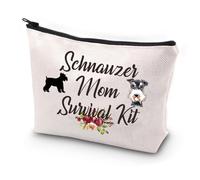 PXTIDY Schnauzer Mom Survival Kit Makeup Bag Miniature Schnauzer Dog Themed Cosmetic Pouch Gift for Dog Mom Pet Owner Gift